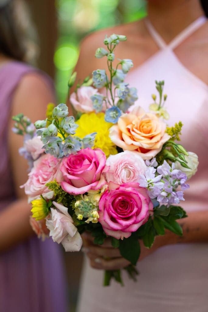 colorful spring wedding floral ideas. true to color wedding photographer near me