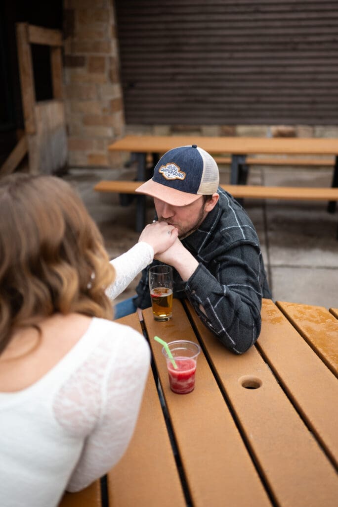 Leinie Lodge photo session for engagement photos. Traditional Eau Claire photographer