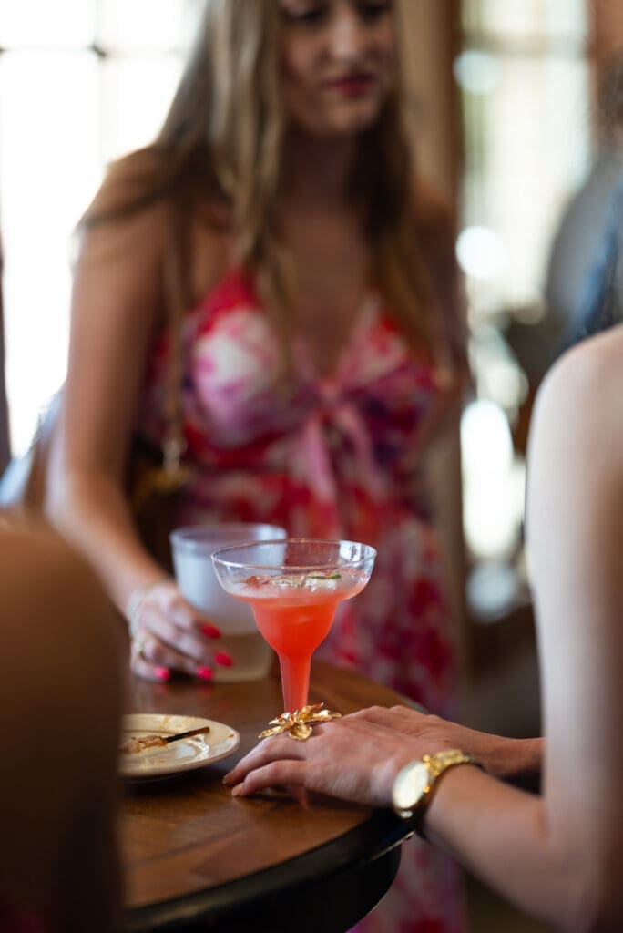 detail shot of cocktail hour at Hot Springs Country Club in AR. Editorial wedding photographer that travels