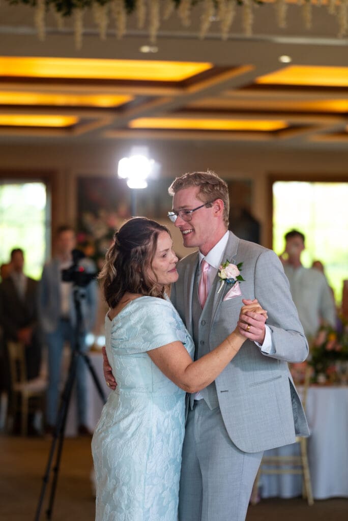 mother son dance at golf course wedding