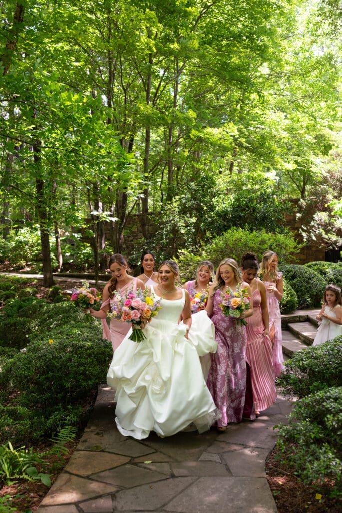 Bridal party at Anthony Chapel in Hot Springs, AR. True to color wedding photography by Spirited Sage Photography.