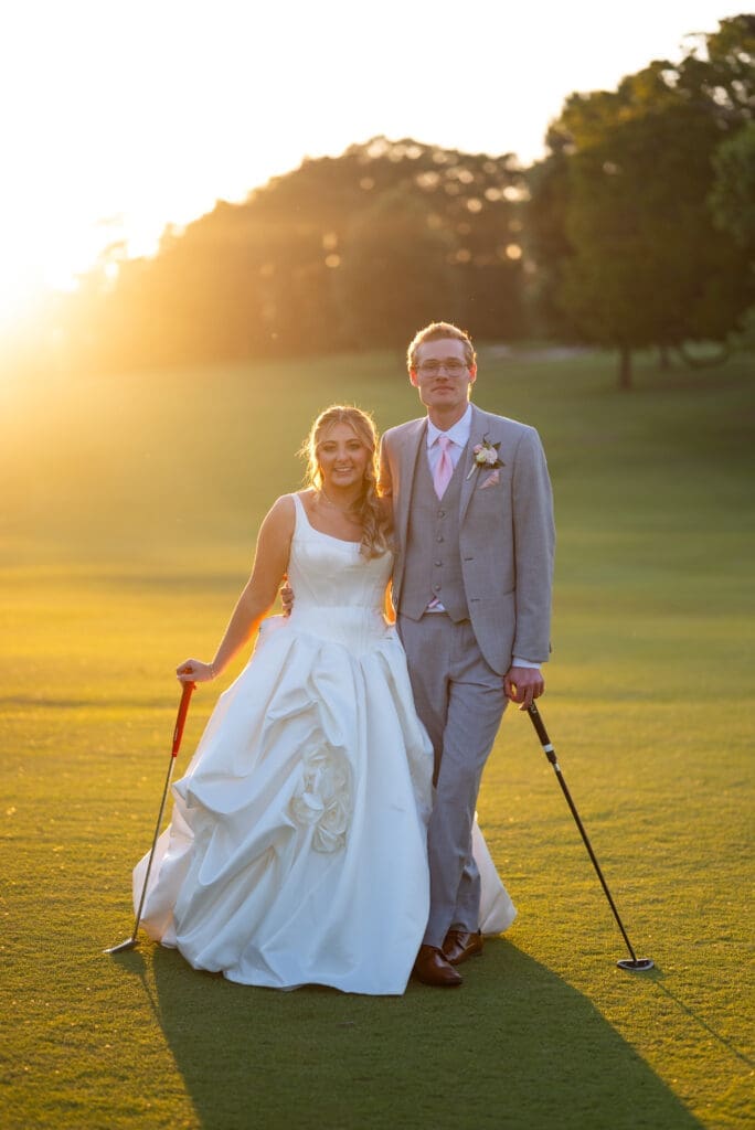 golden hour wedding photos