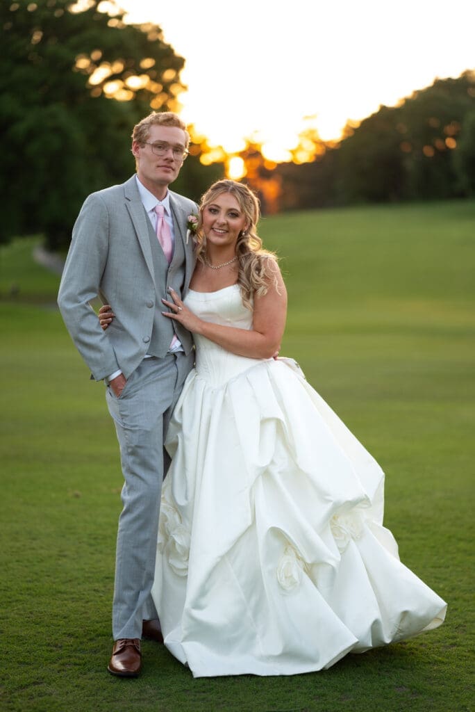 golden hour wedding portrait