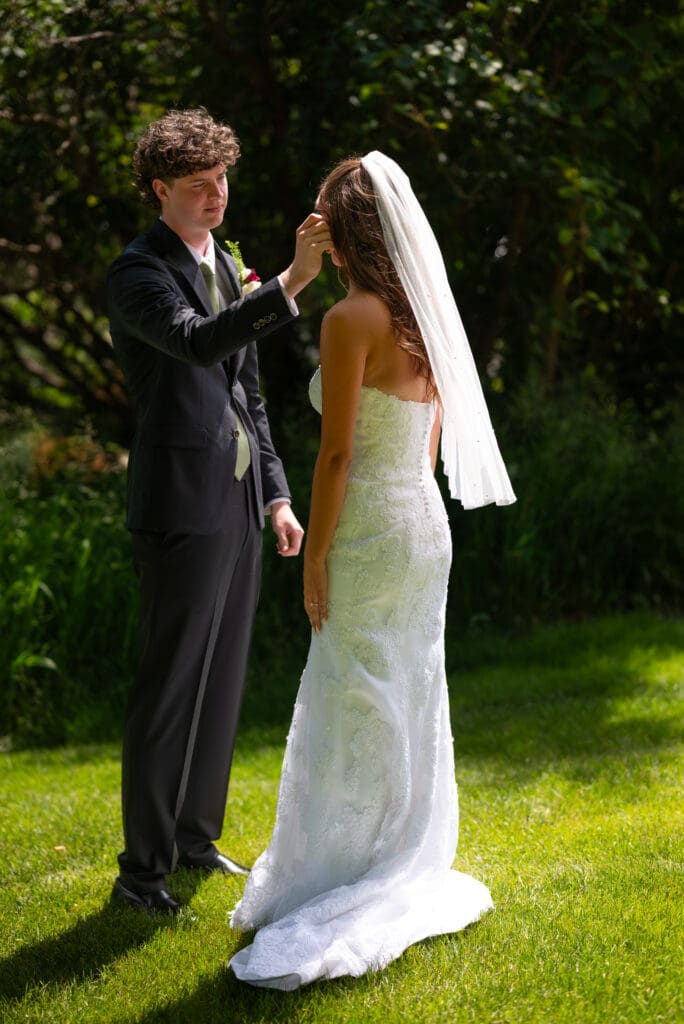 first look at Pepin wedding venue