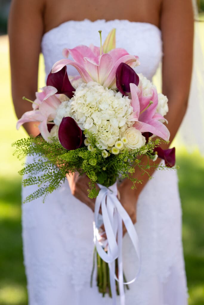 summer wedding bouquet and florals