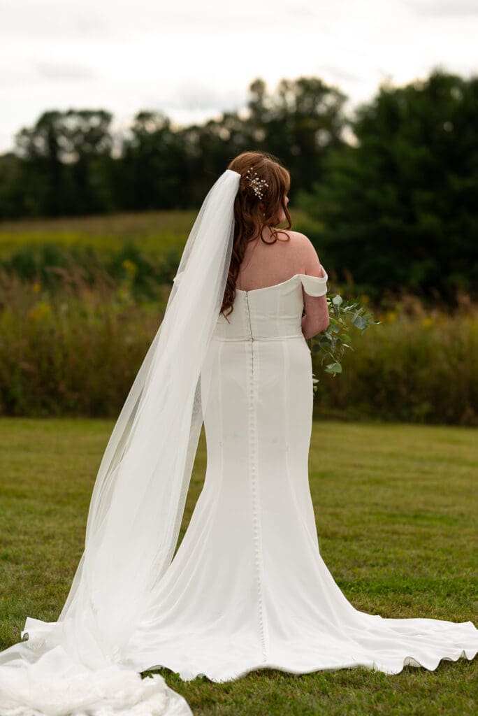 bridal portrait of dress. wedding photographer near la crosse wisconsin