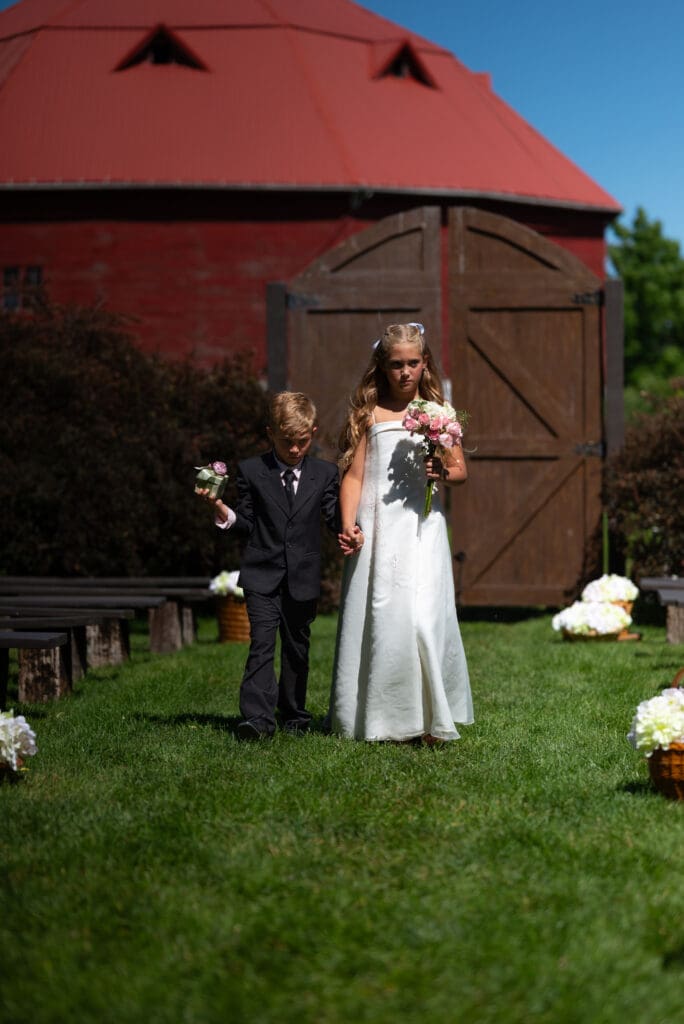 flower girl and ring bearer at Pepin wedding venue