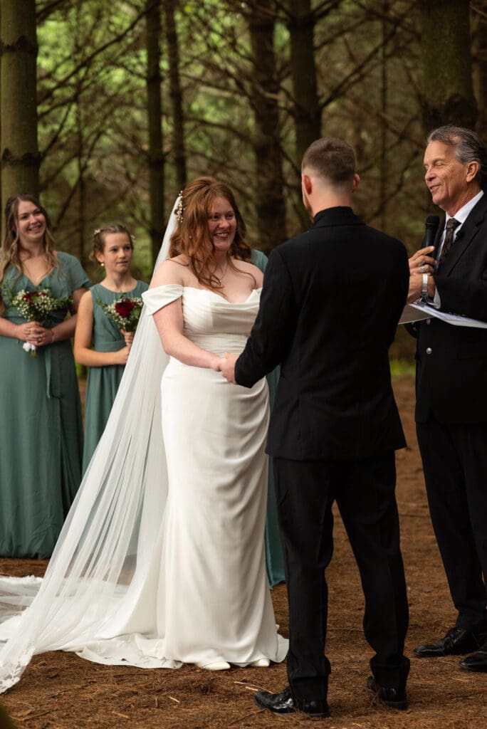 outdoor pine tree wooded ceremony site