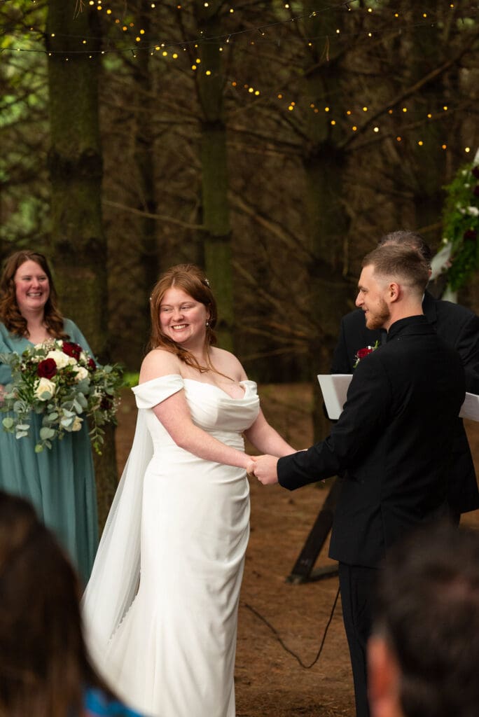 wooded wedding ceremony