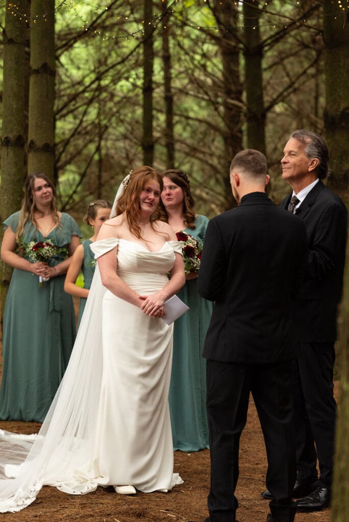 pine tree wedding ceremony site