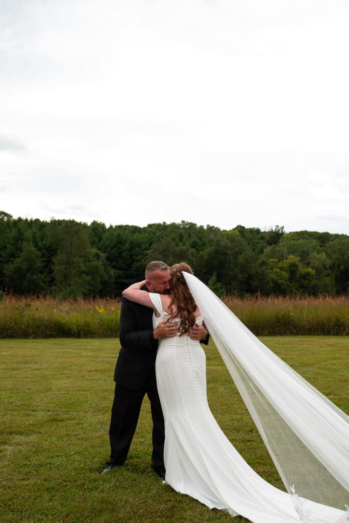 first look with dad. true color documentary wedding photographer near me