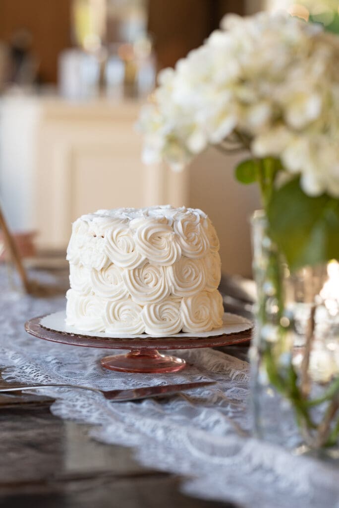 wedding cake at Pepin micro-wedding. micro wedding photographers near me