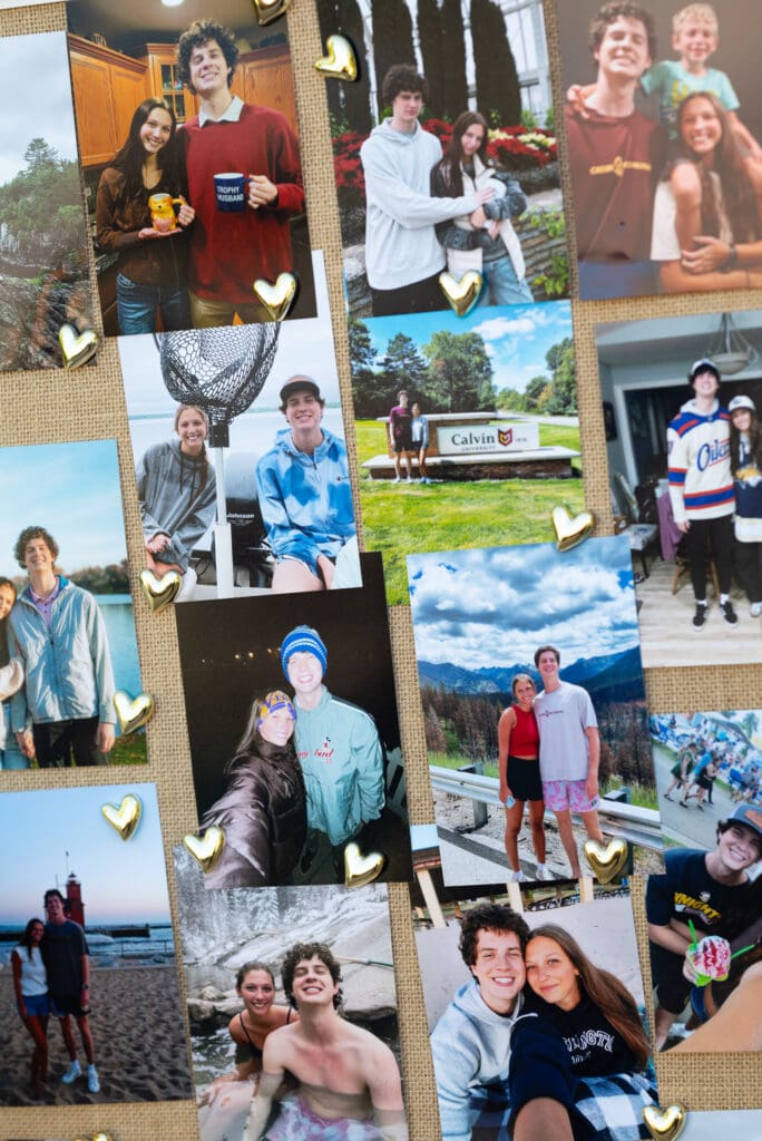 fun couples board with photos. Pepin, WI wedding photographer