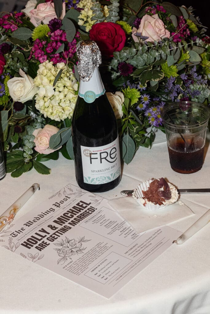 late night flat lay newspaper at Blooming Barrel, a Western Wisconsin wedding venue near me