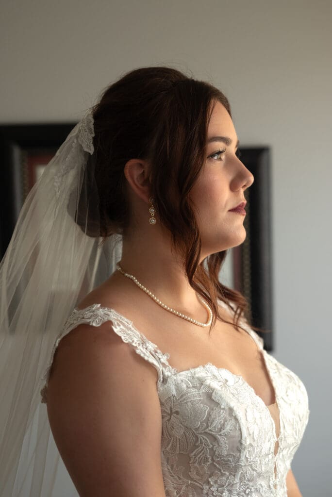 Bridal portrait by Maddie, a Baldwin based wedding photographer
