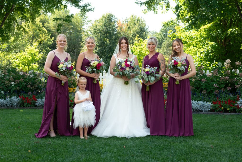 bridal party outdoor wedding photo