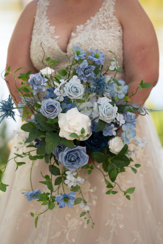 blue bridal bouquet
