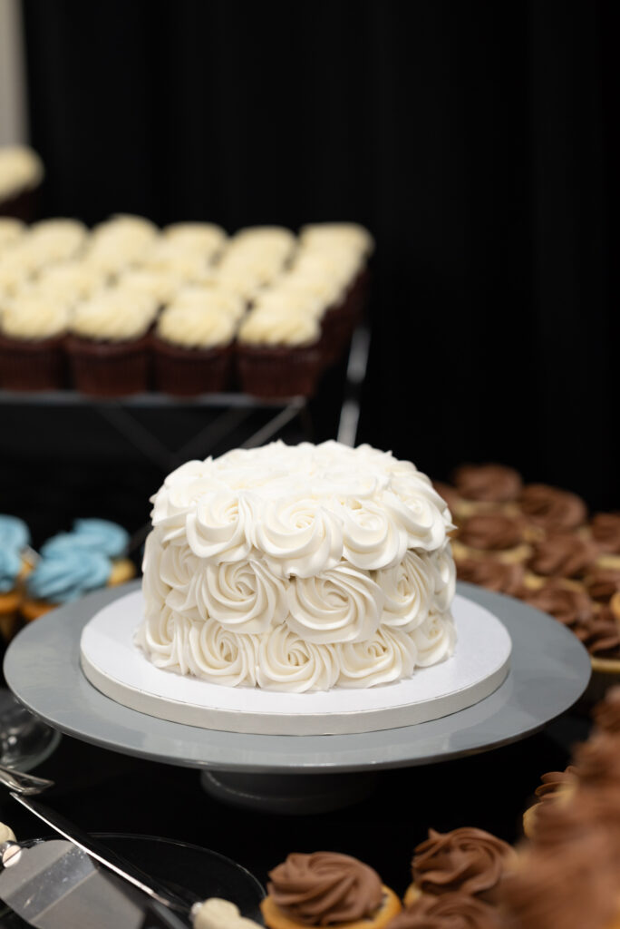 wedding cake at wedding reception