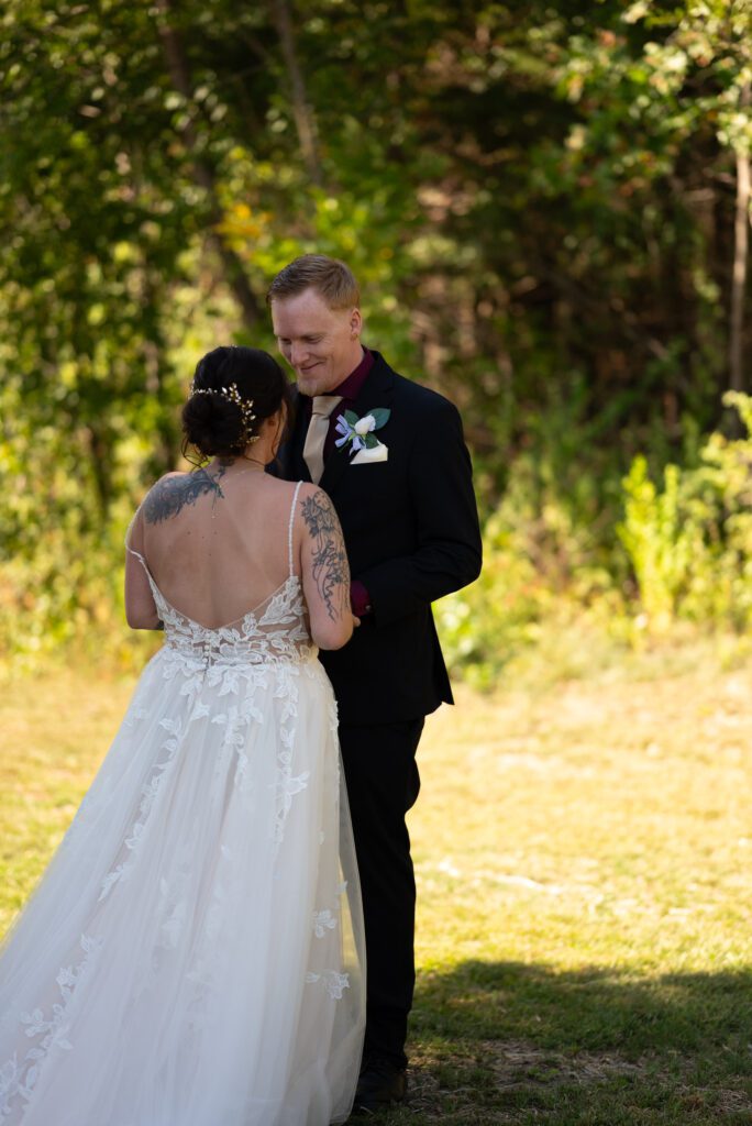 first look at wedding