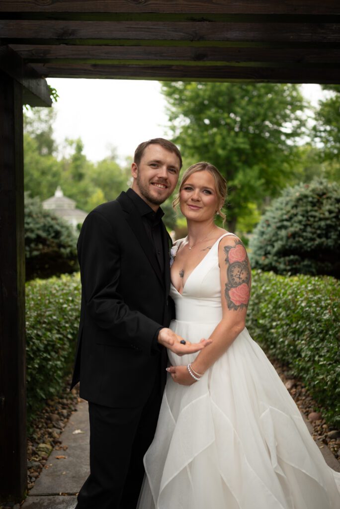 bride and groom pregnancy announcement
