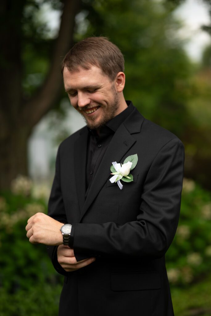 Groom getting ready shot