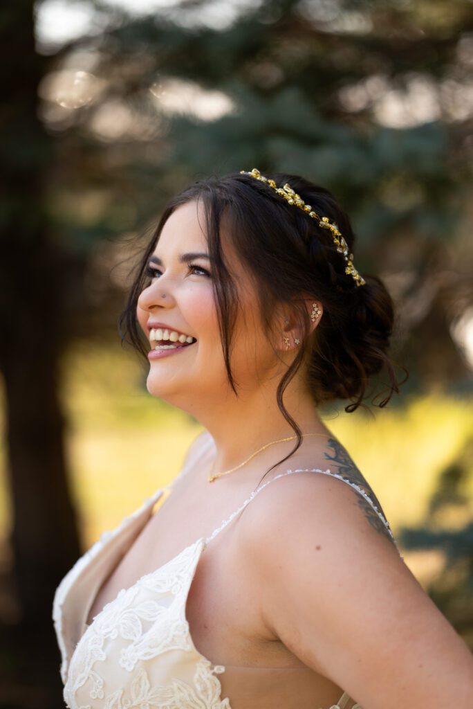 portrait of bride at wedding