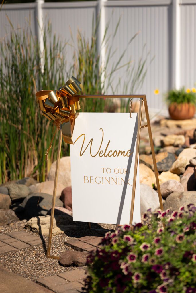 Welcome sign for wedding
