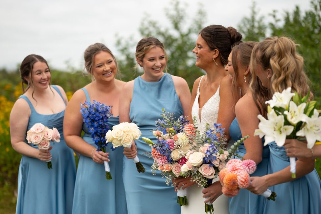 Bride and bridesmaids