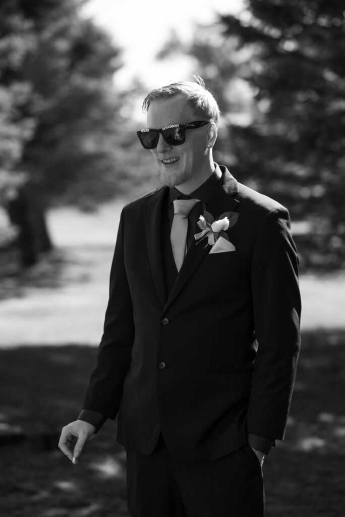 groom and cigarette wedding day