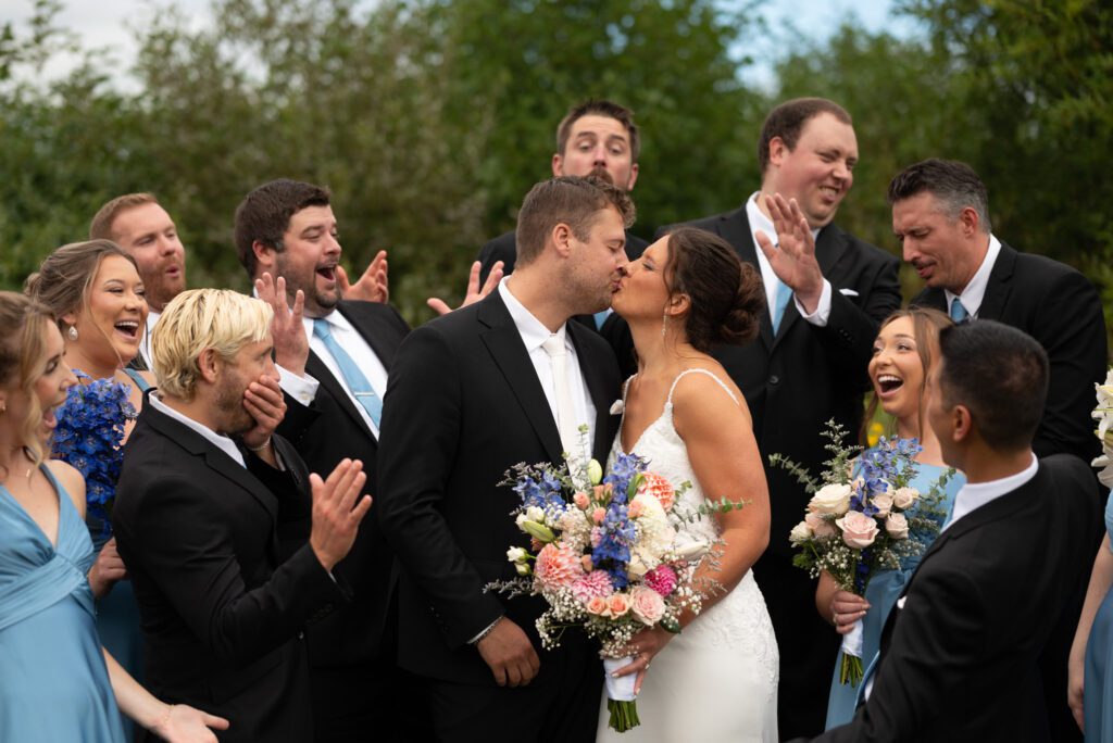 Fun wedding party photo at MN North Shore wedding