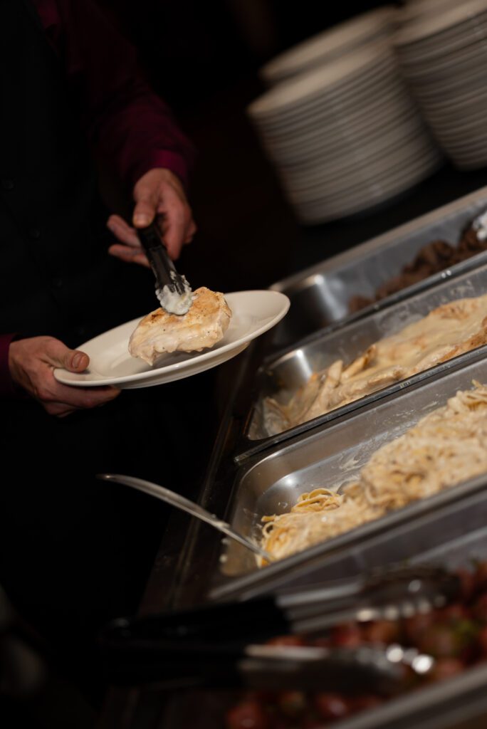reception food at bluffs bar and grill in hager city, wi