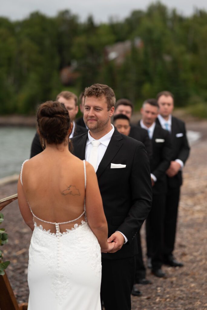 bride and groom getting married