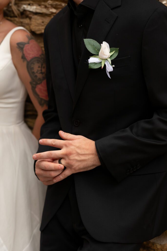 groom playing with ring