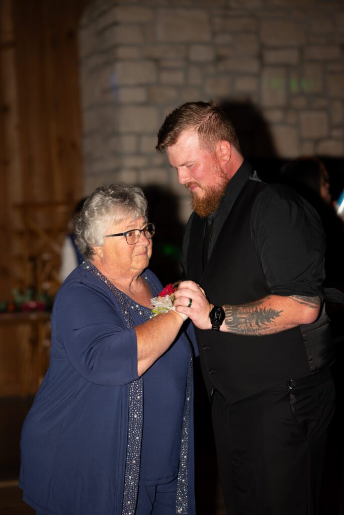 groom and grandma on dance floor
