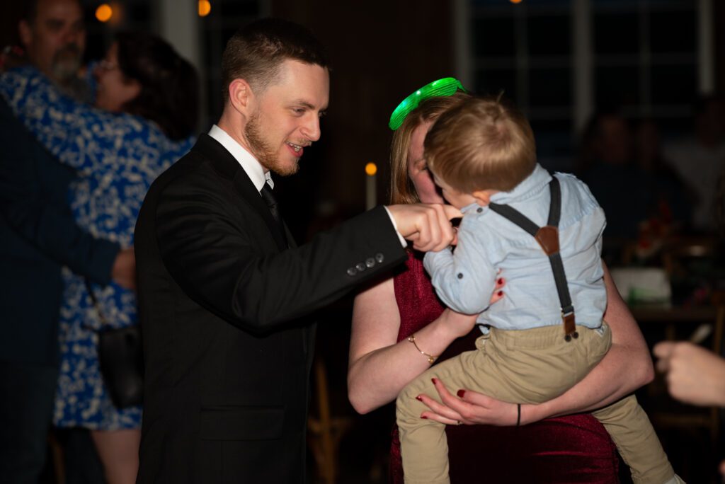 family on the wedding dancefloor