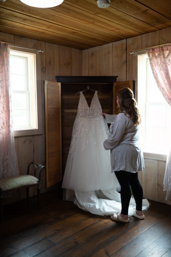 bride viewing dress