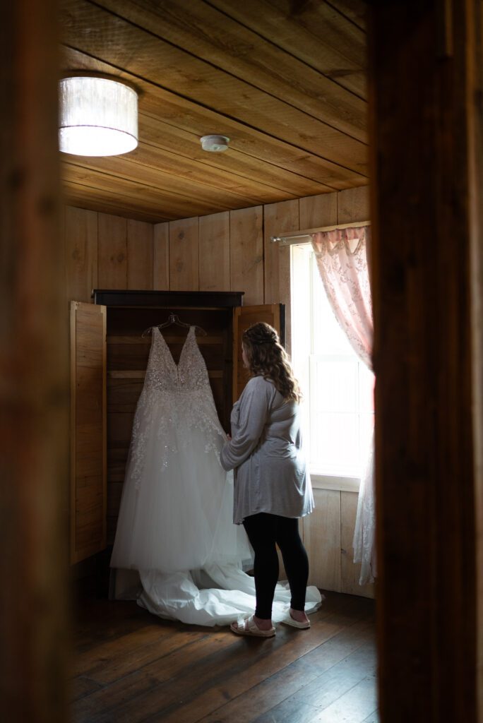 bride viewing dress