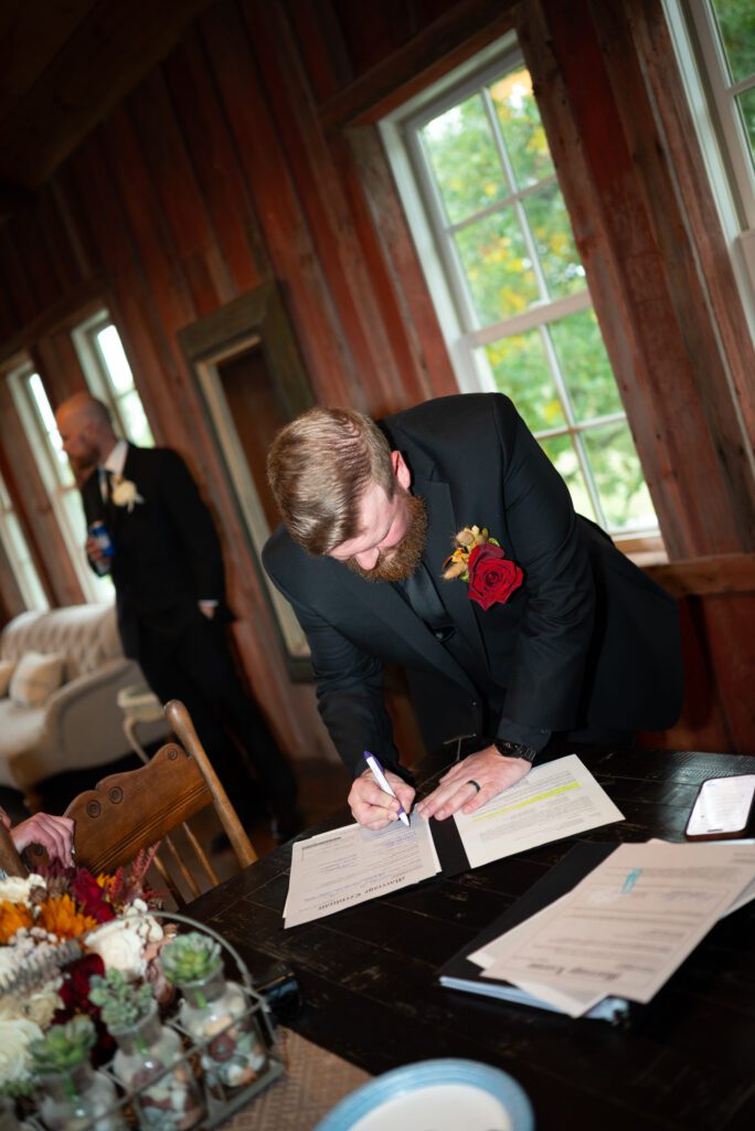 marriage certificate signing